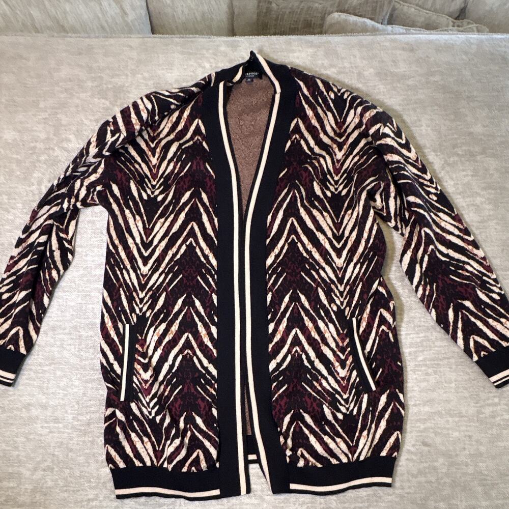 Liverpool Los Angeles Women’s XL Animal Print Open Front Knit Cardigan
